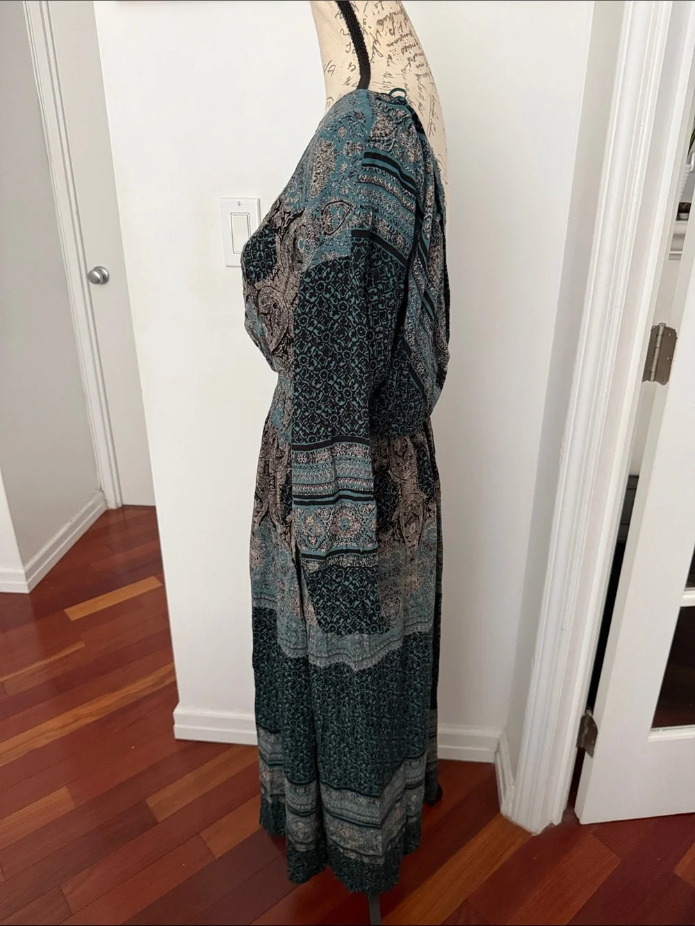 Free People She's a Lady Reversible Midi Dress in Jade